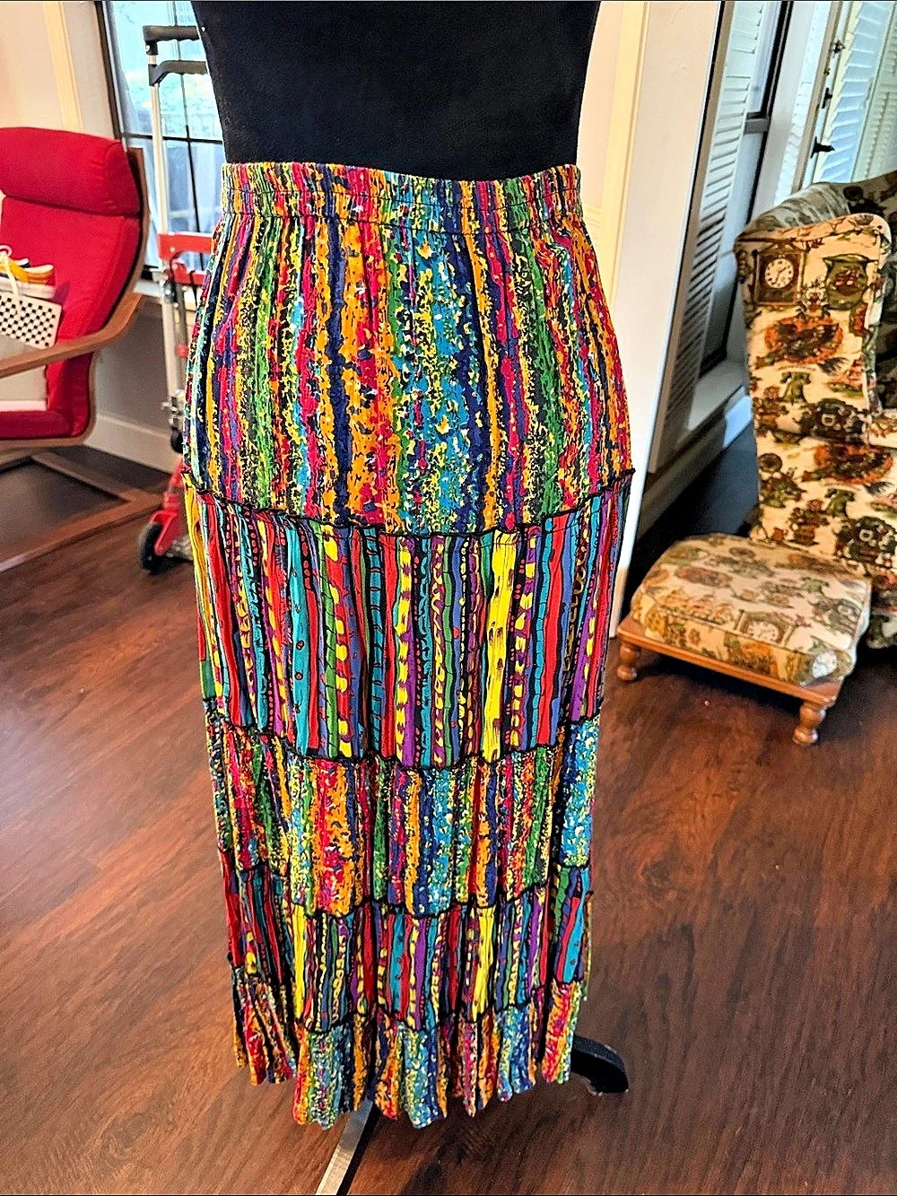 Chico's Multicolor Tiered Maxi Skirt Like New
